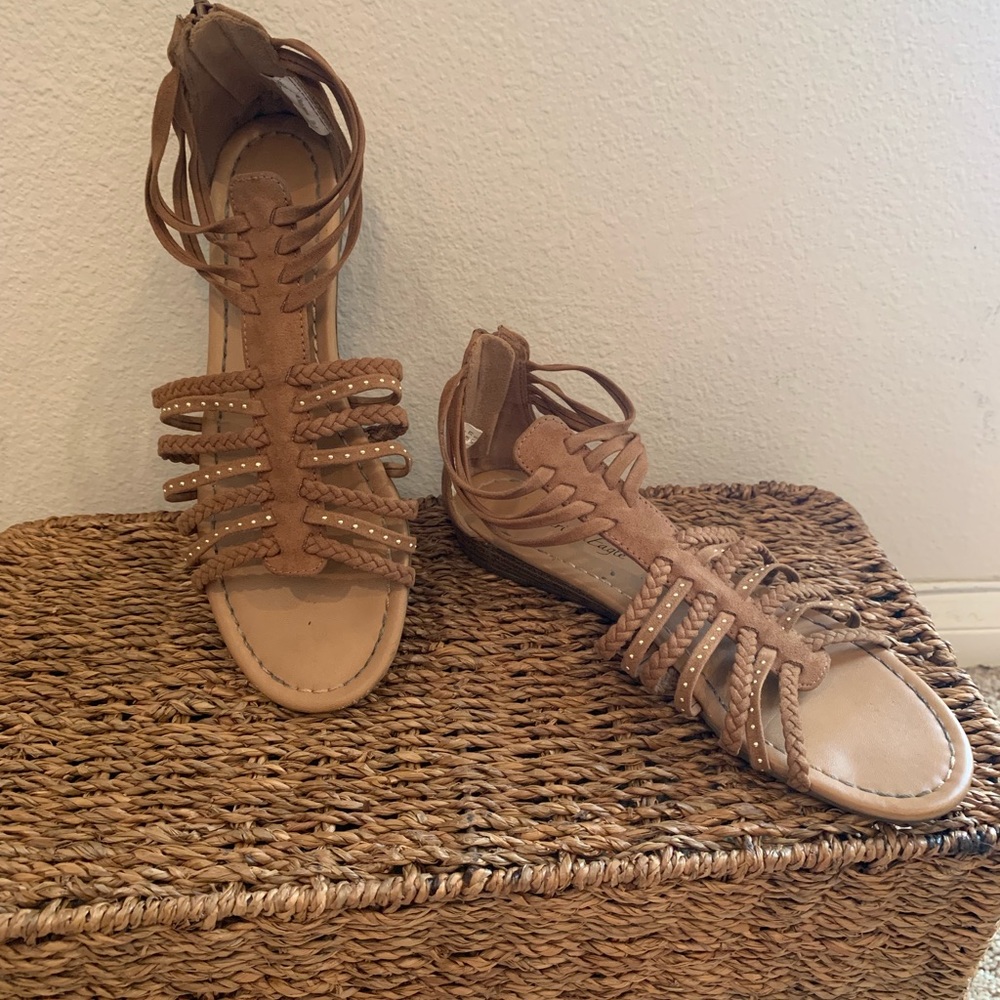 Brown studded sandals